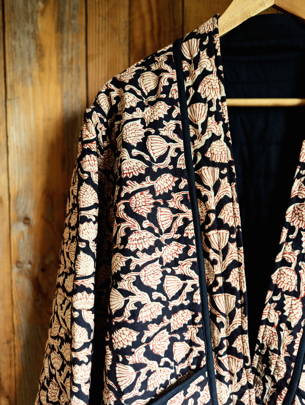 little block print cosy coat