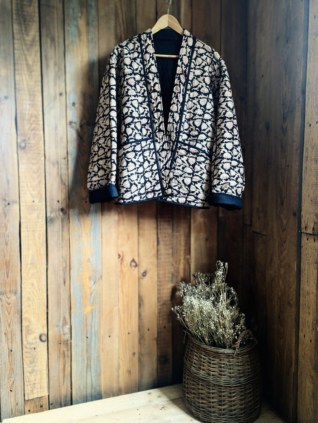 little block print cosy coat