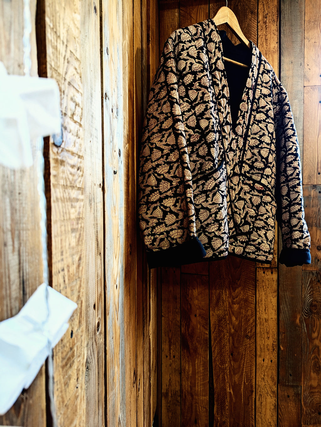 little block print cosy coat