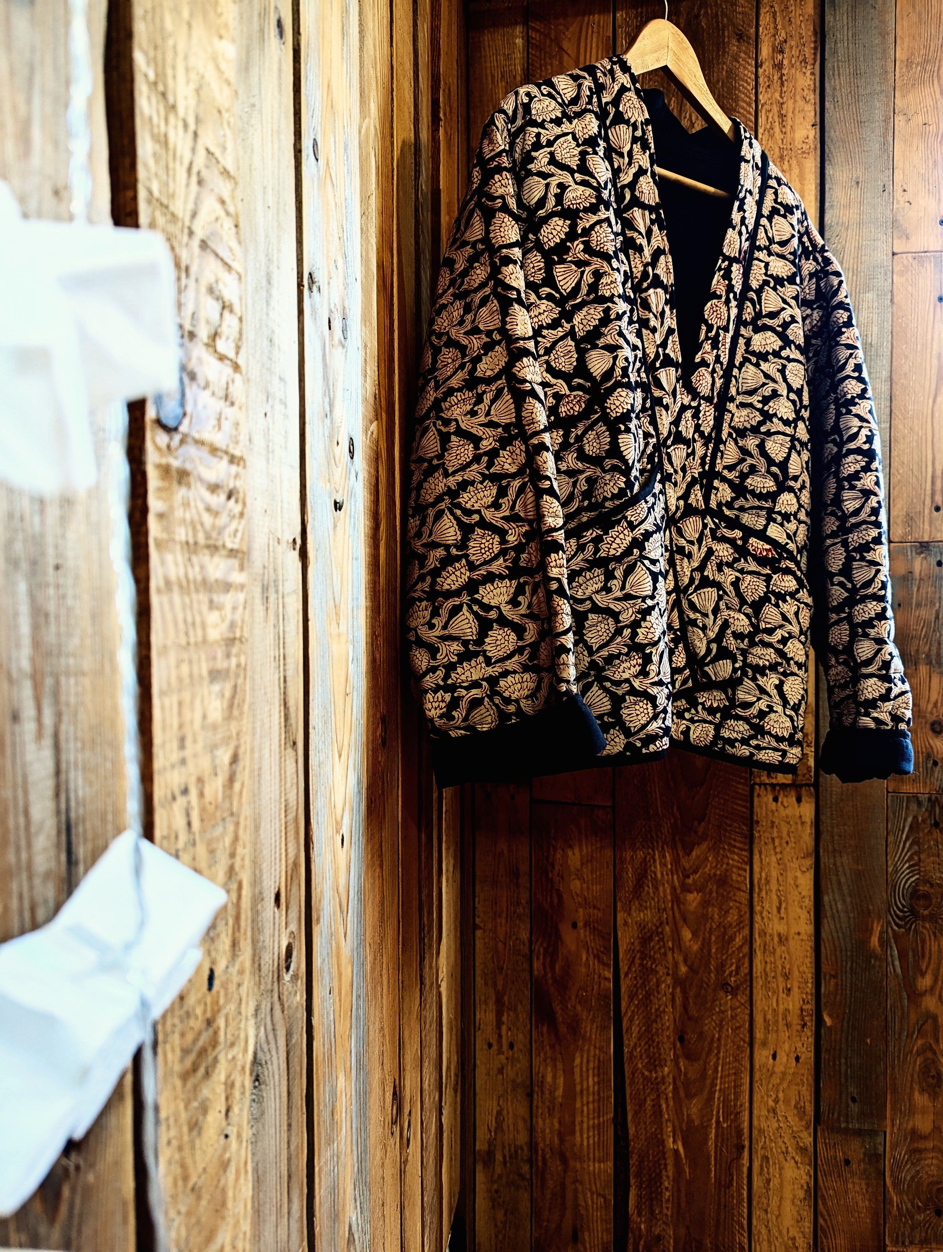 little block print cosy coat