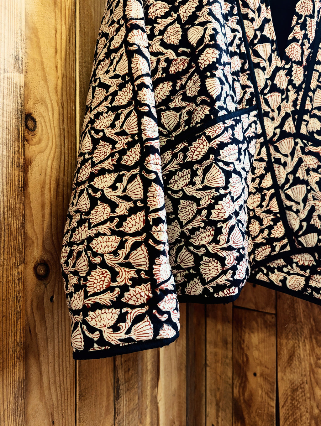 little block print cosy coat