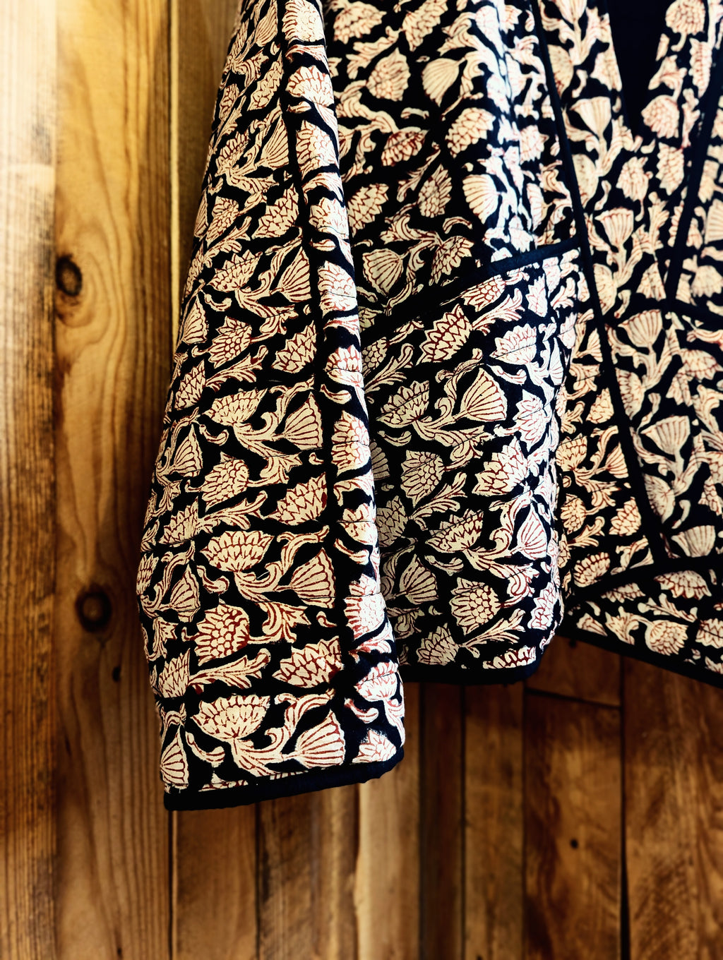 little block print cosy coat