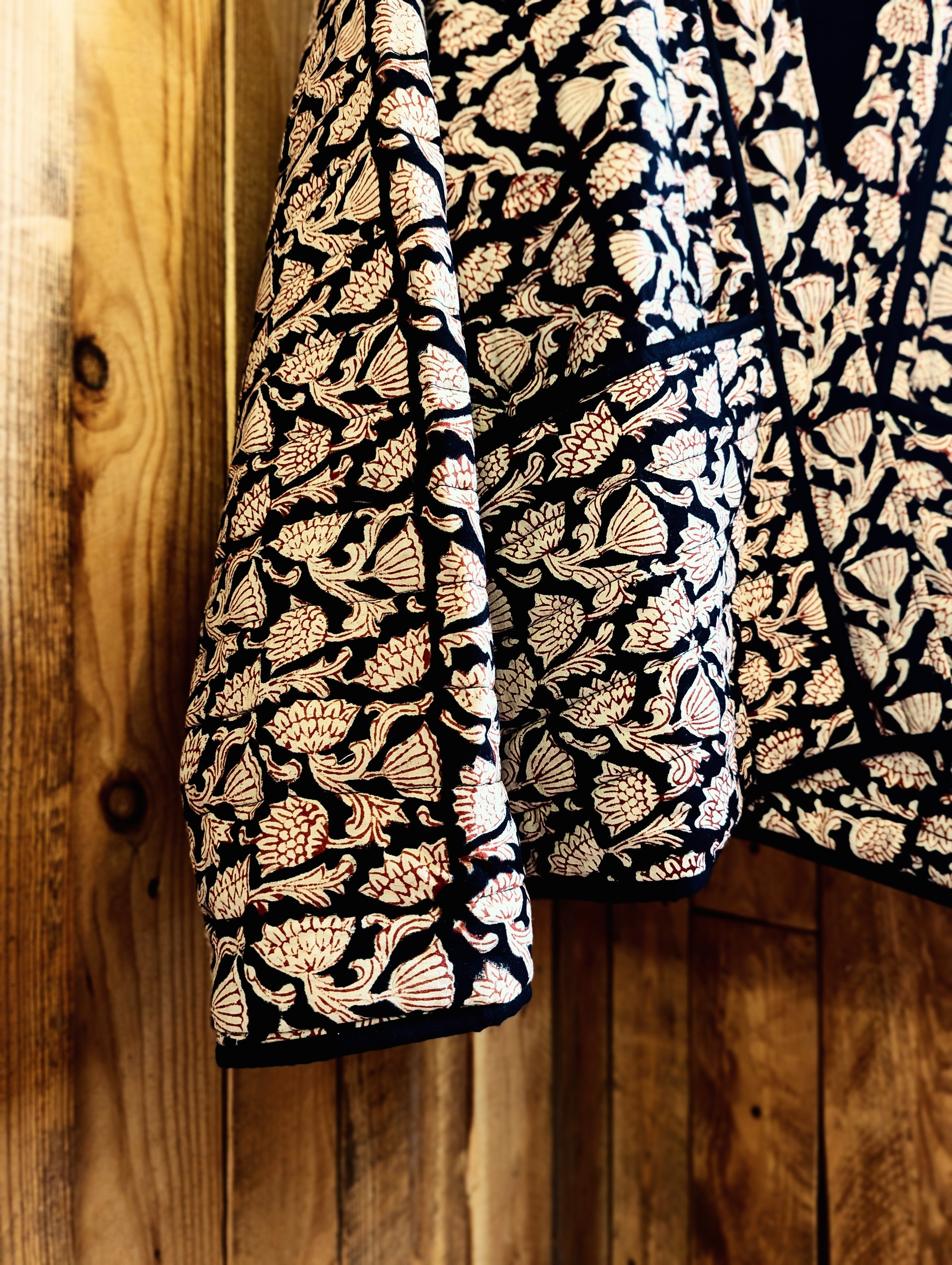 little block print cosy coat