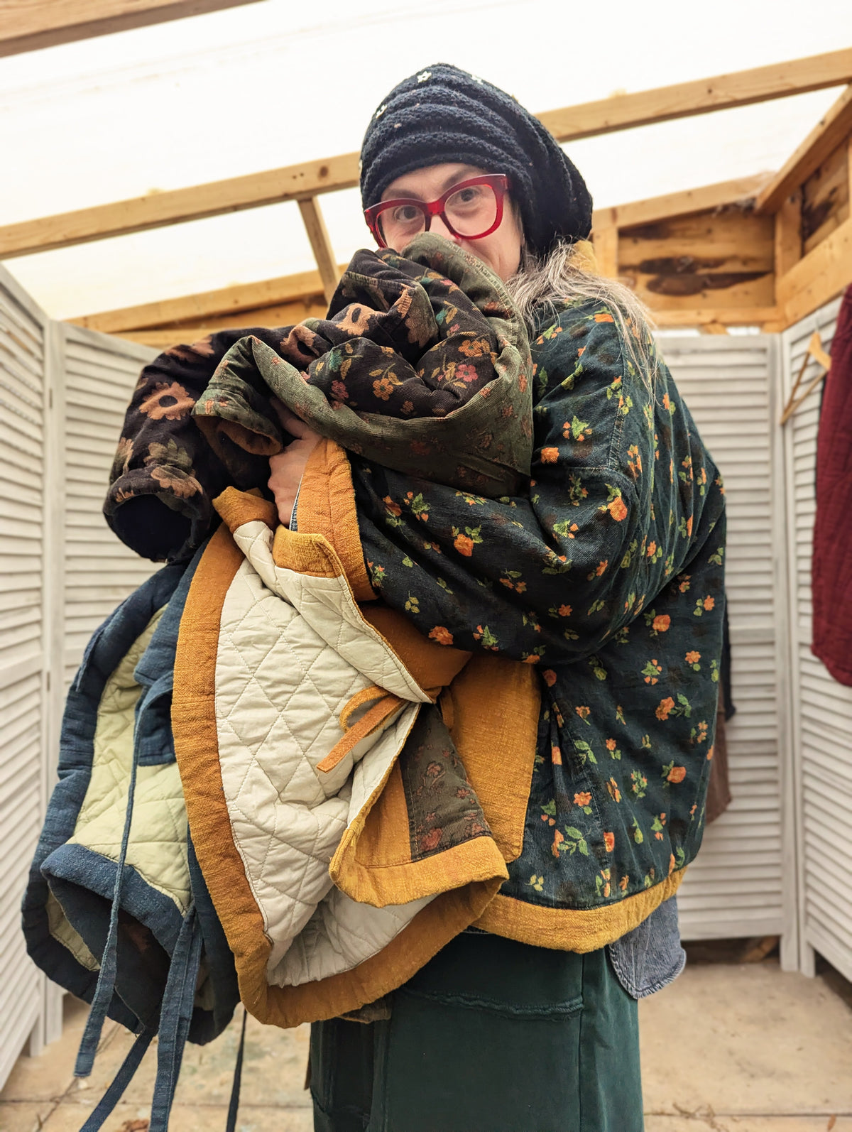 the ditsy quilted cord wrap coat
