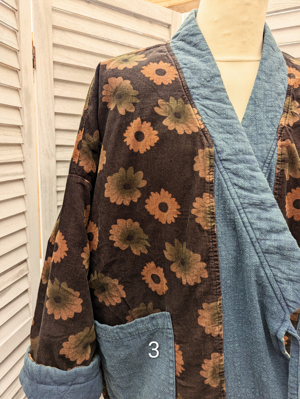 the ditsy quilted cord wrap coat