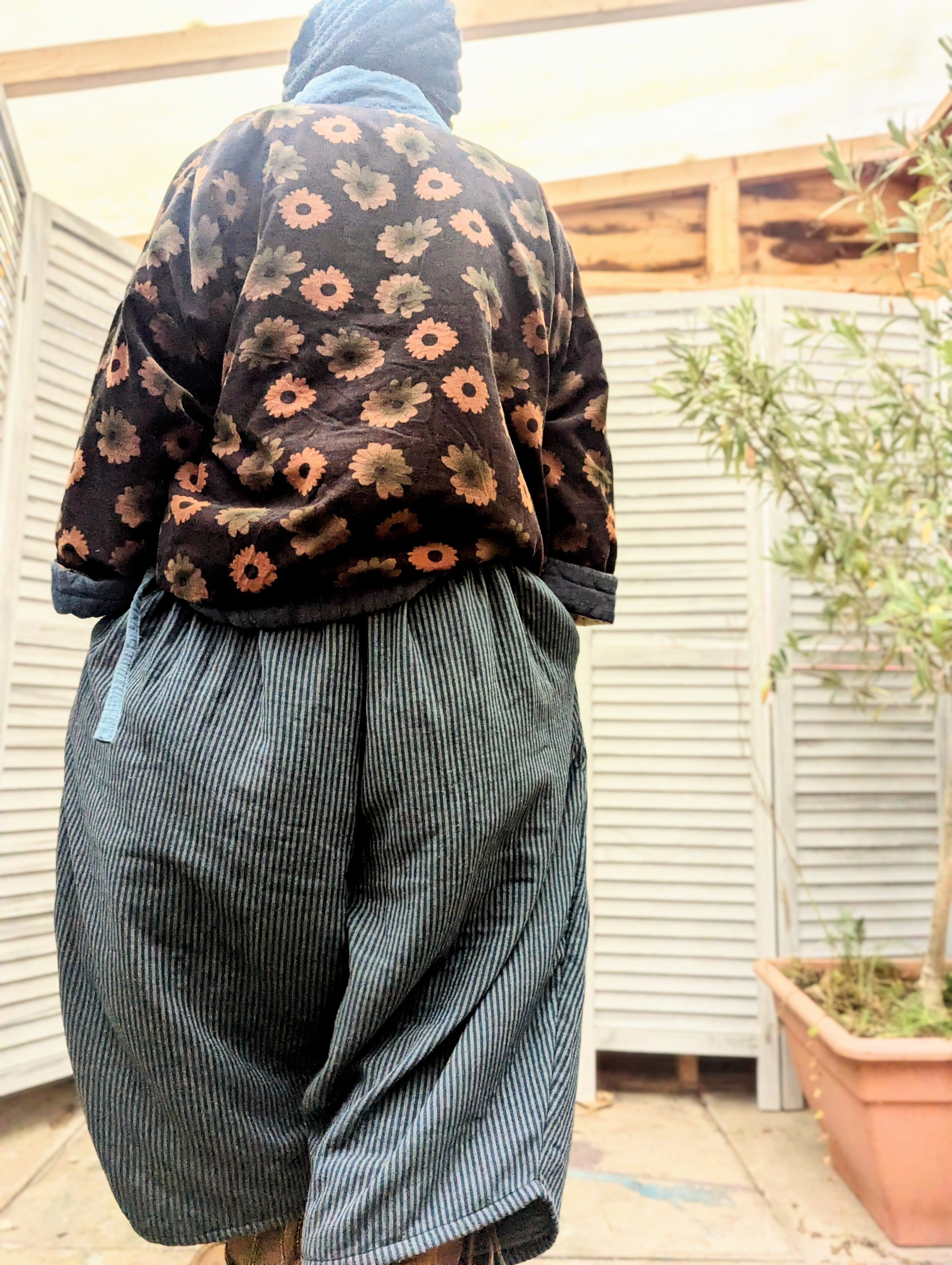 big blue stripy pants