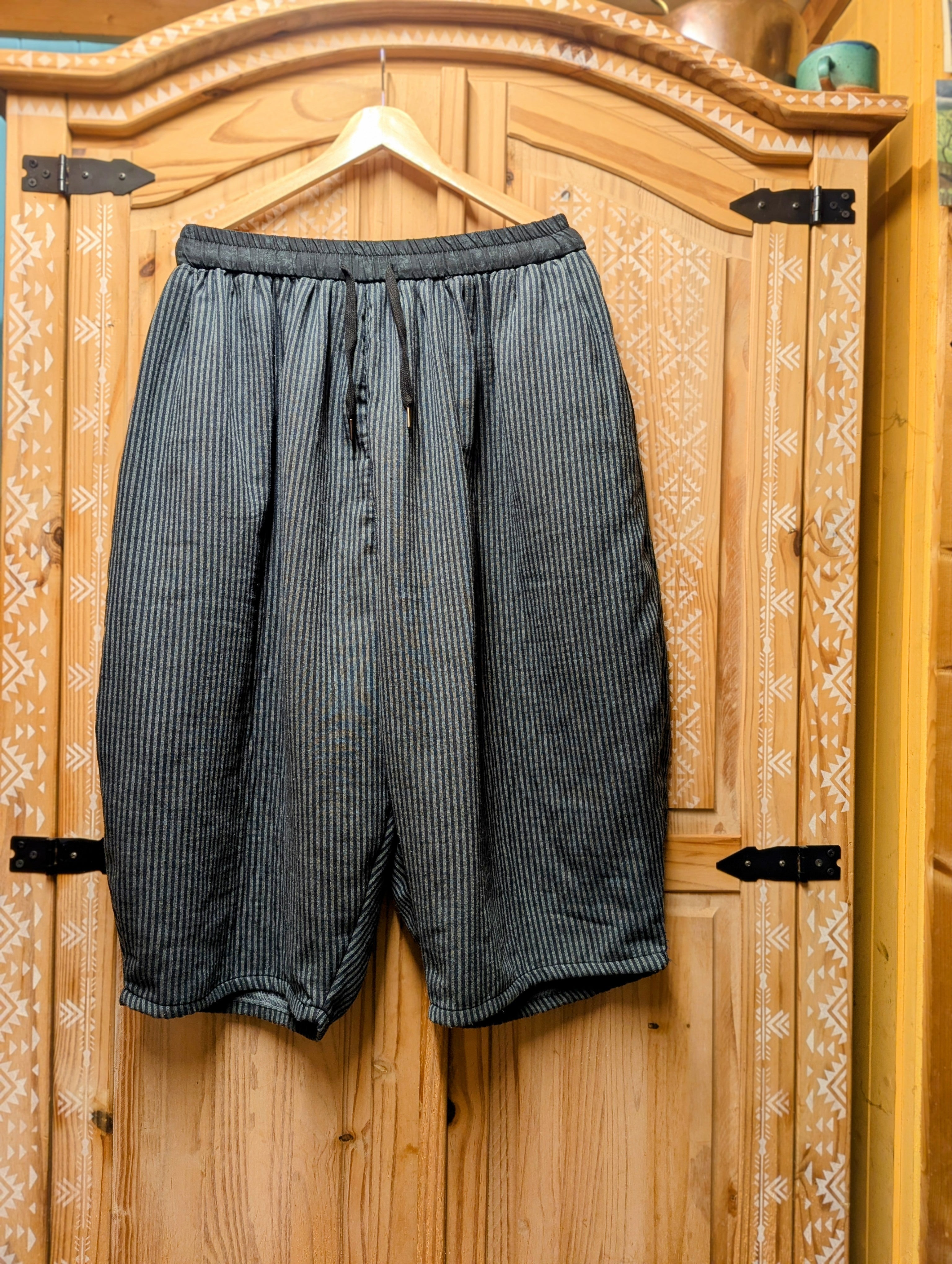 big blue stripy pants