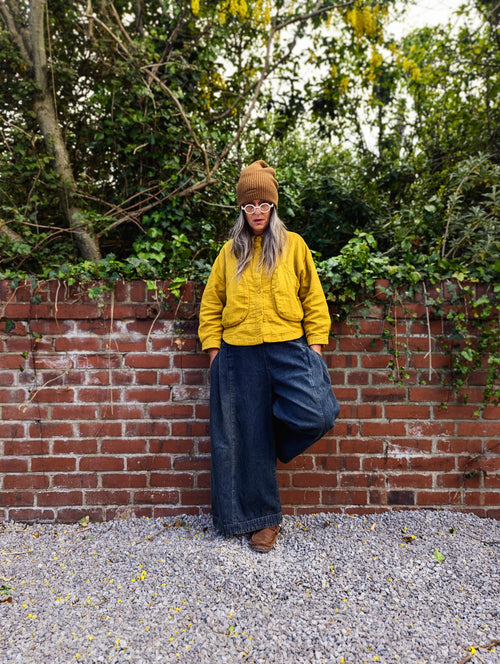 big denim palazzo pants