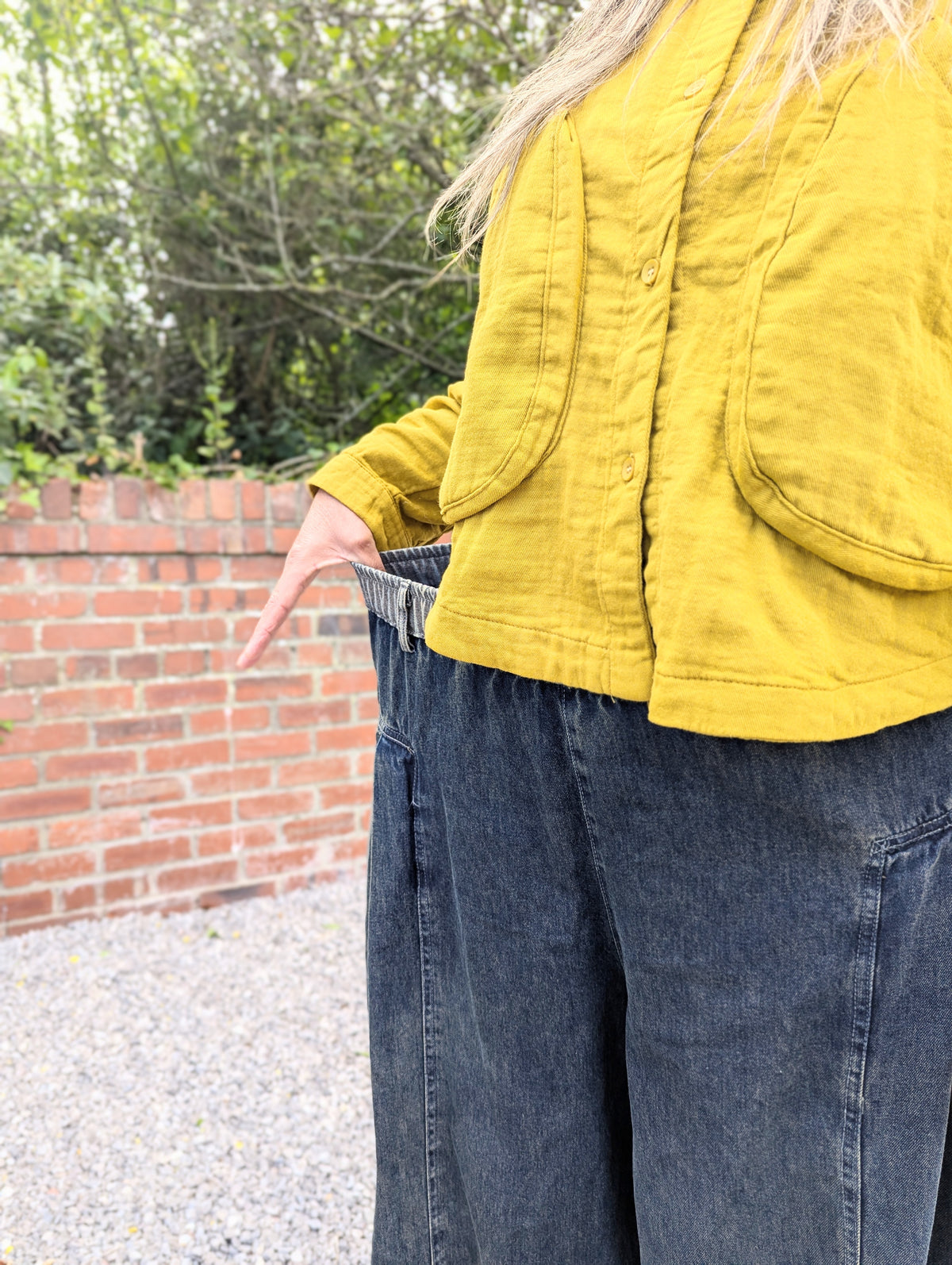 big denim palazzo pants
