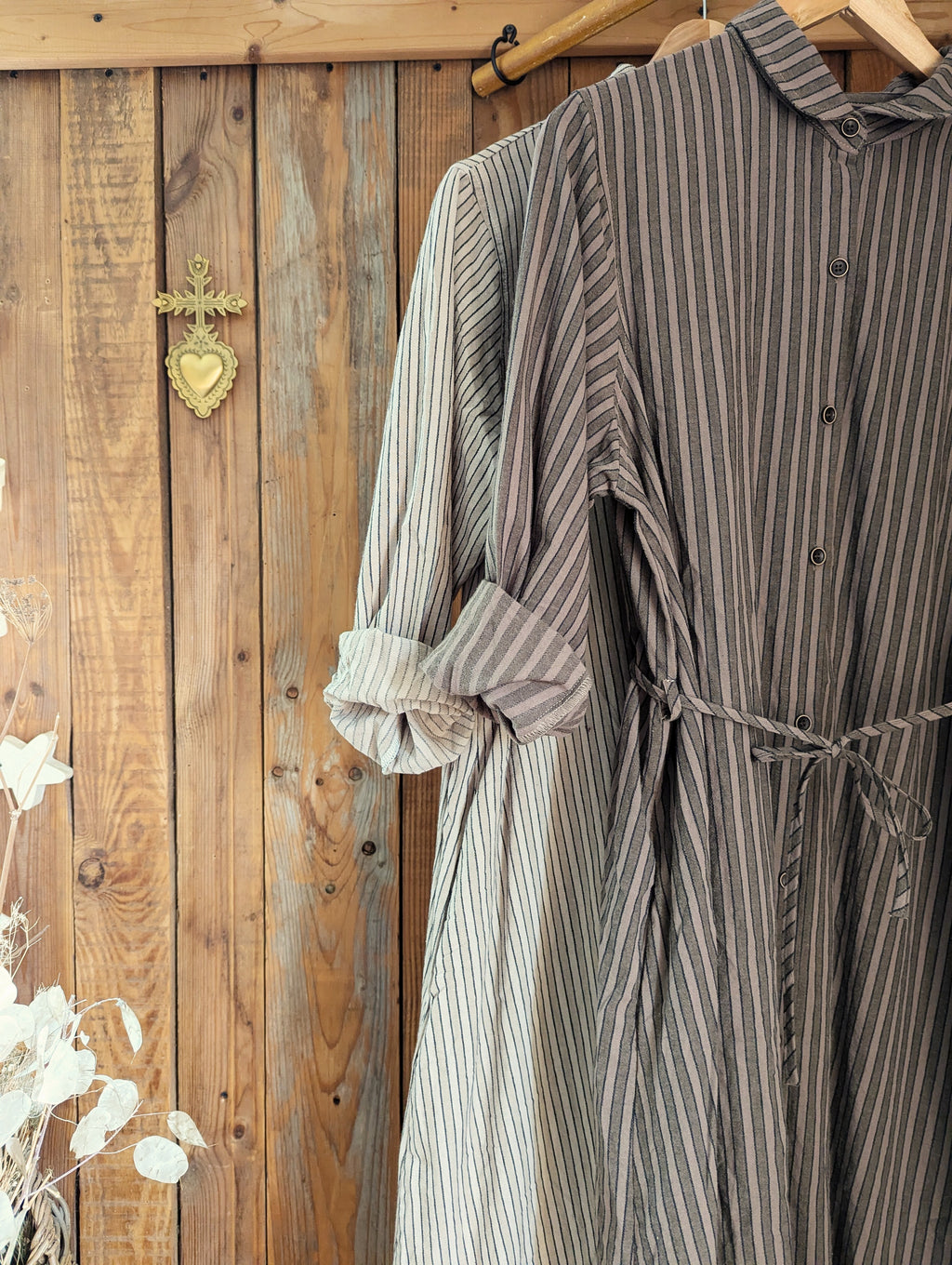 stripey shirt dress