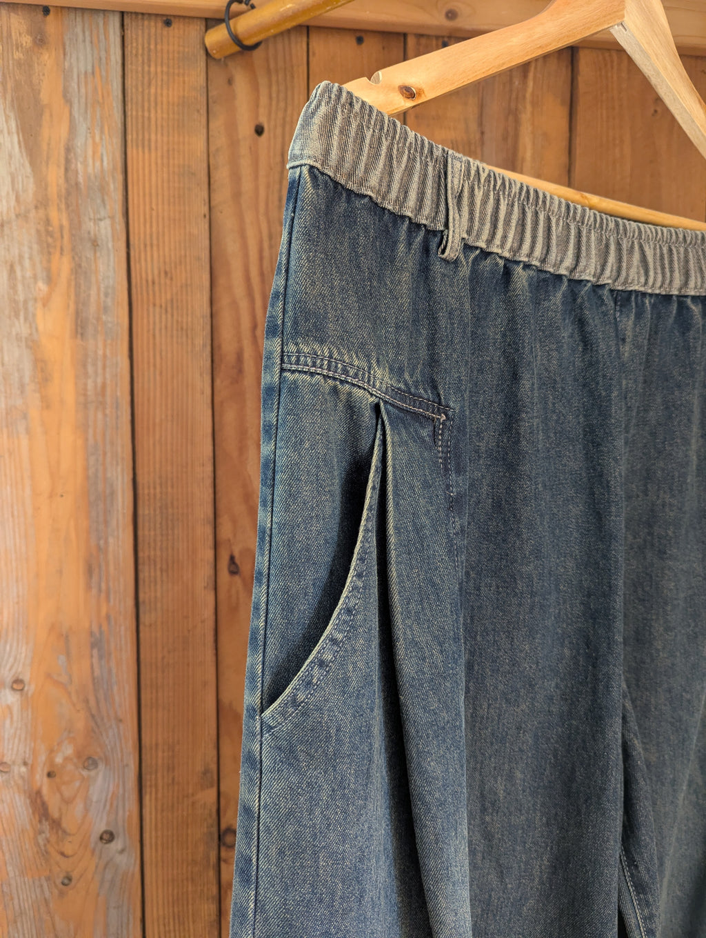 big denim palazzo pants